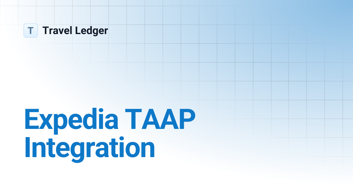 Expedia TAAP Integration | Travel Ledger